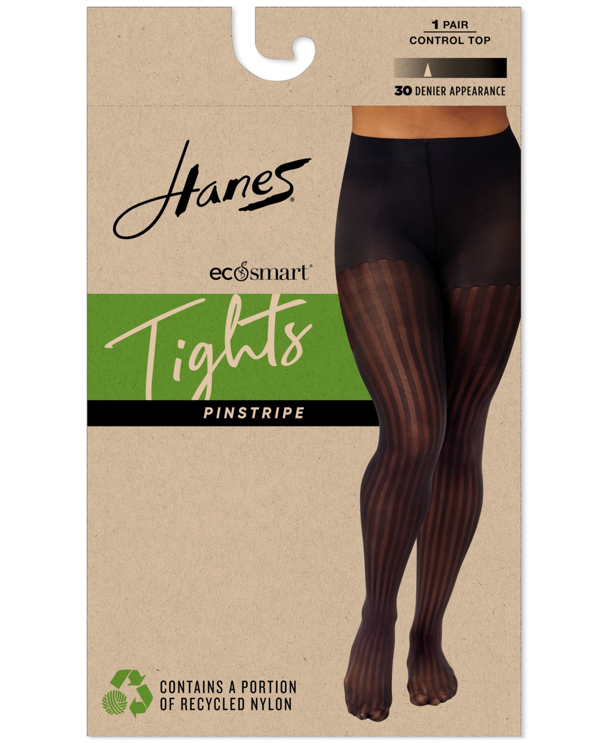 Hanes Women's Pinstriped Control Top Tights