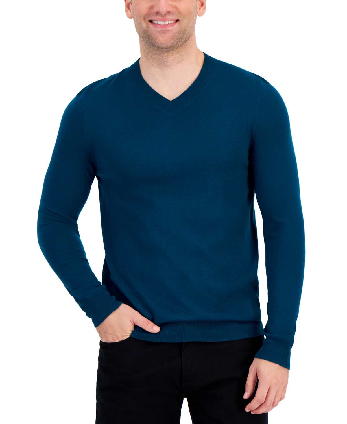 Alfani Men's Long-Sleeve V-Neck Merino Sweater, Created for Macy's