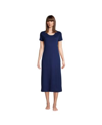 Lands End Petite Supima Cotton Short Sleeve Midcalf Nightgown Dress Macy s