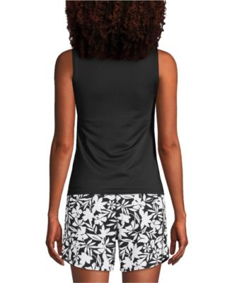 Women's Mastectomy High Neck UPF 50 Sun Protection Modest Tankini Swimsuit Top