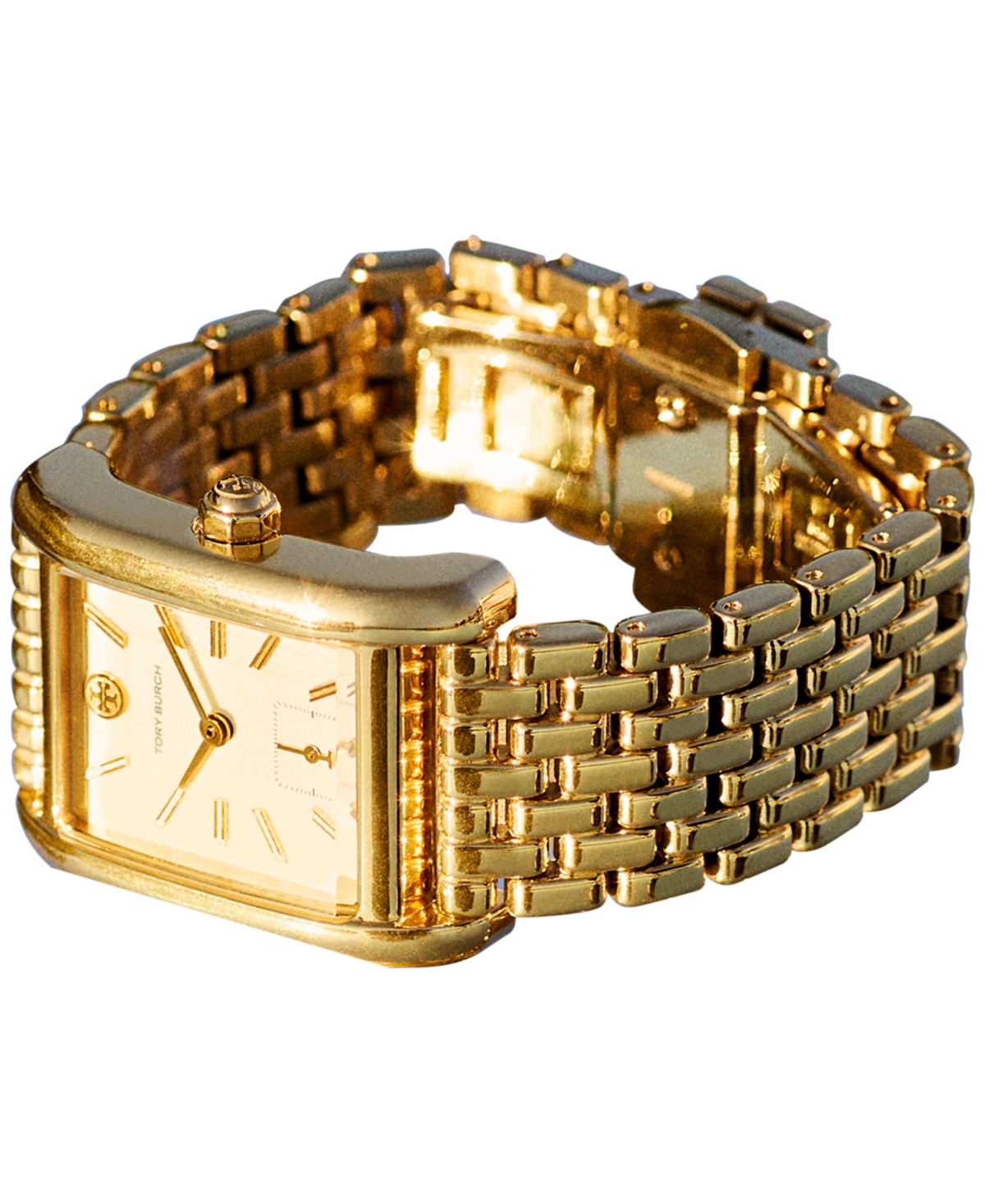 Shop Tory Burch Women's Eleanor Gold-tone Stainless Steel Bracelet Watch 34mm
