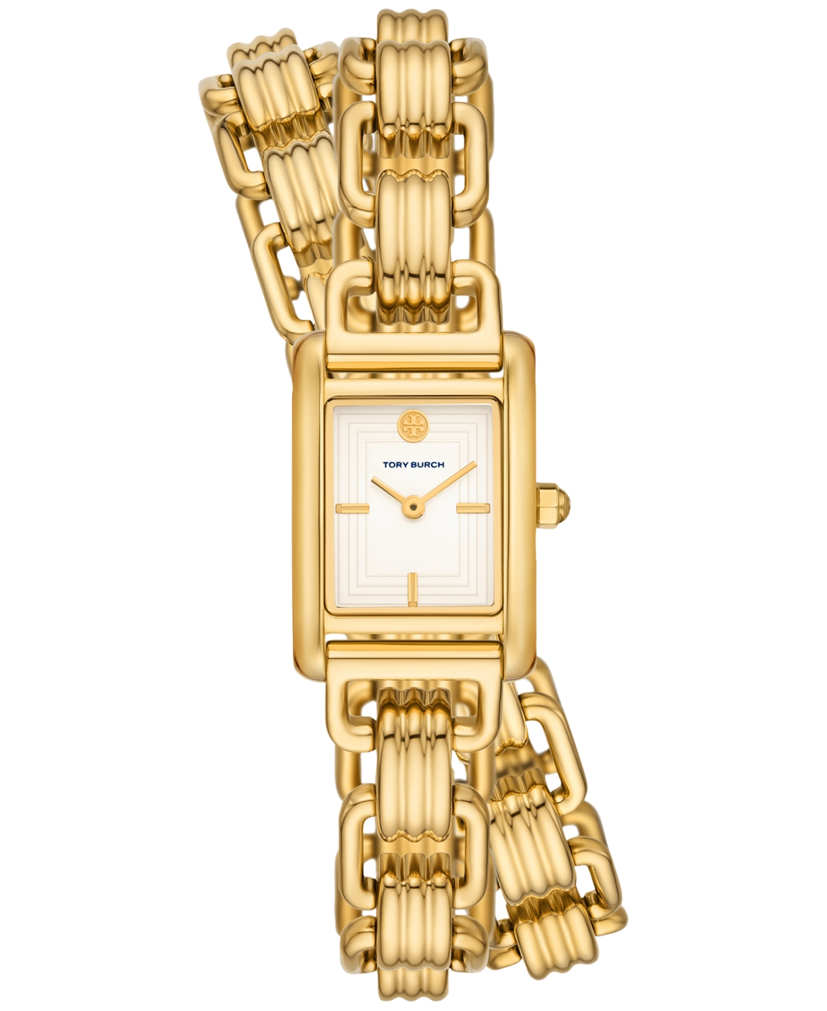 Shop Tory Burch Women's The Eleanor 3-in-1 Gold-tone Stainless Steel Bracelet Watch 19mm