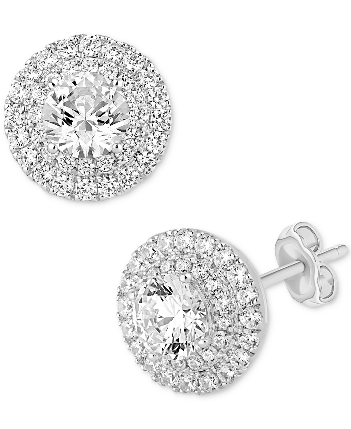 Diamond Double Halo Stud Earrings (2-1/4 ct. t.w.) in 14k- White Gold