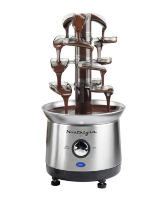 2 Pound Stainless Steel Cascading Fondue Fountain Chocolate, BBQ Sauce, Ranch, Nacho Cheese, Buffalo Sauce