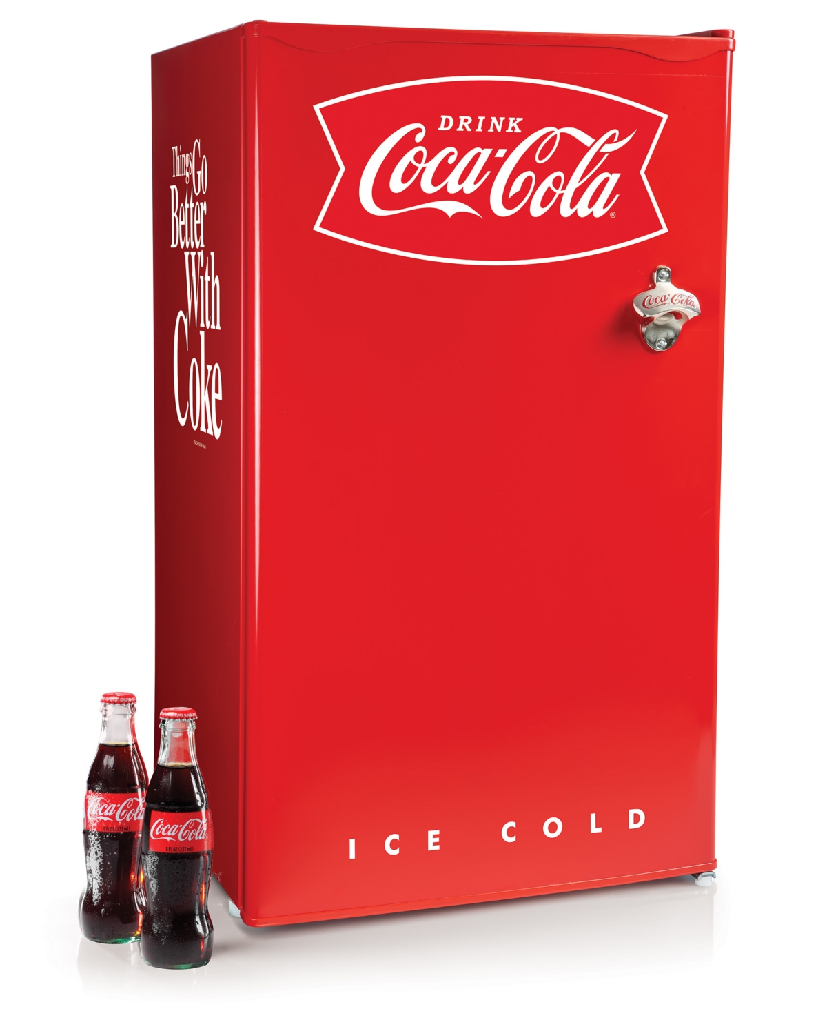 Coca-cola 3.2 Cubic Feet Refrigerator With Freezer In Red