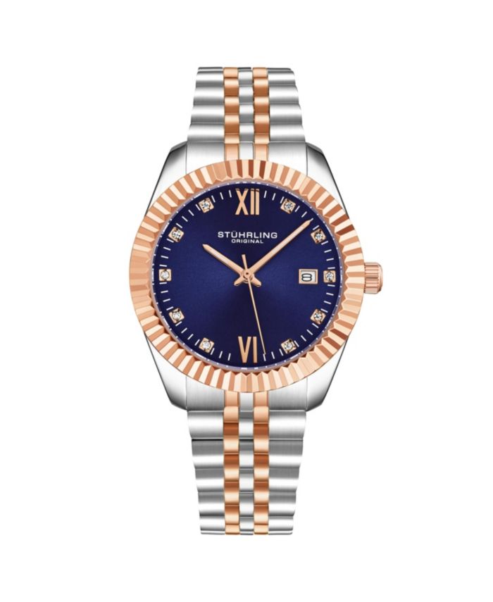 Stuhrling Women's Symphony Silver-tone Stainless Steel , Blue Dial , 45mm
