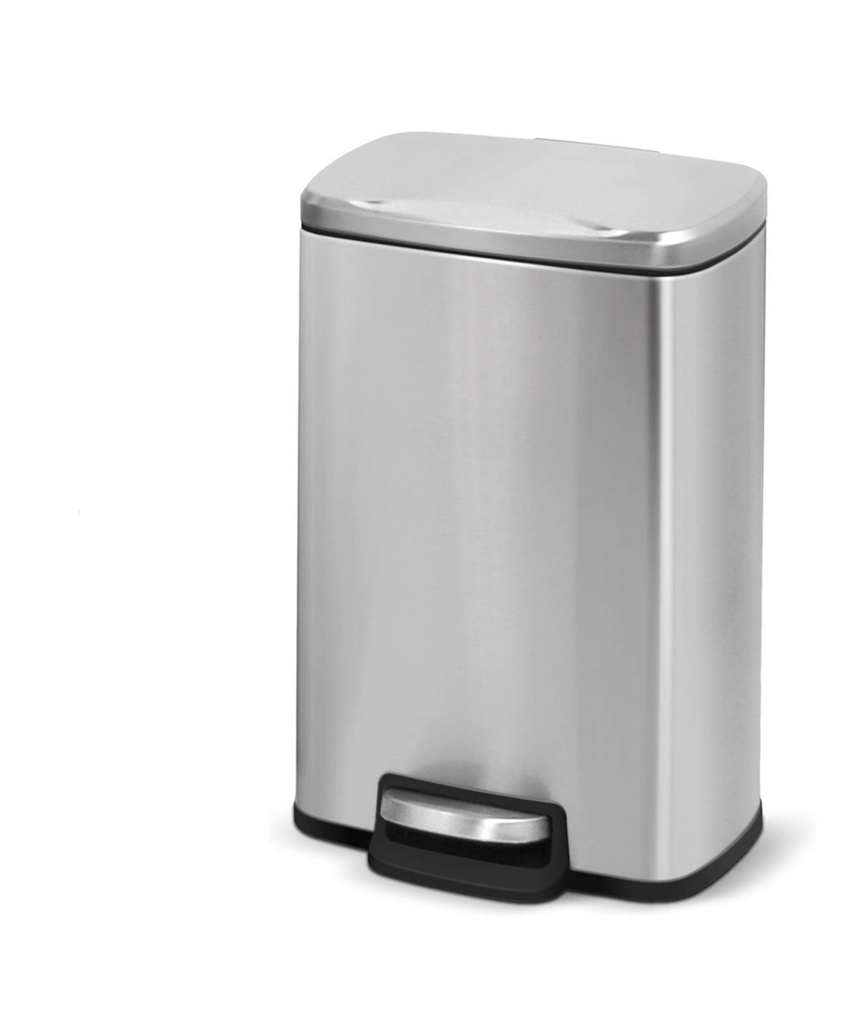1.3 Gal./5 Liter Rectangular Stainless Steel Step-on Trash Can for Bathroom and Office - Silver