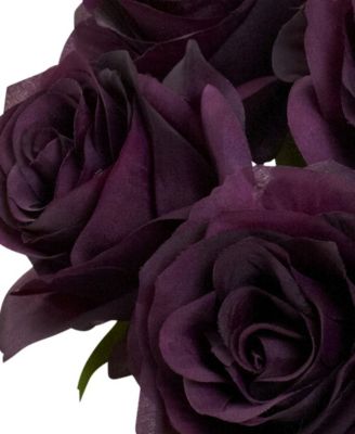 Purple Rose Artificial Arrangement with Vase