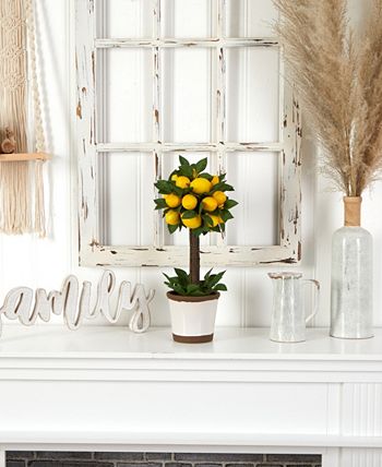 Nearly Natural - Lemon Ball Artificial Topiary Arrangement