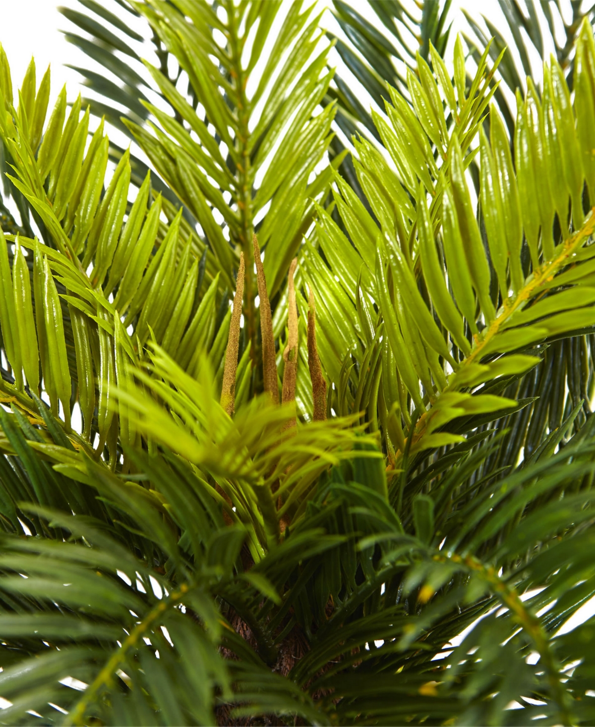 Nearly Natural Cycas Artificial Plant in White Planter