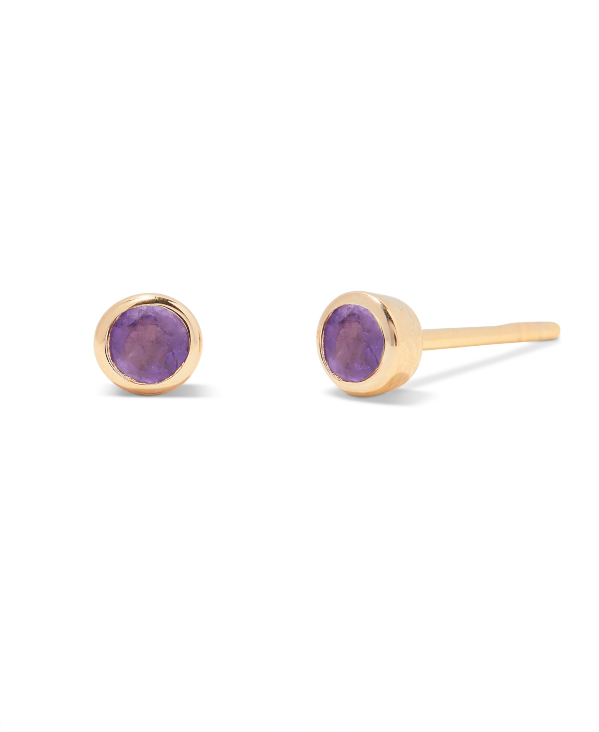 Shop Brook & York Natural Stones 14k Gold-plated Vermeil Sage Birthstone Earrings In Gold- Feb