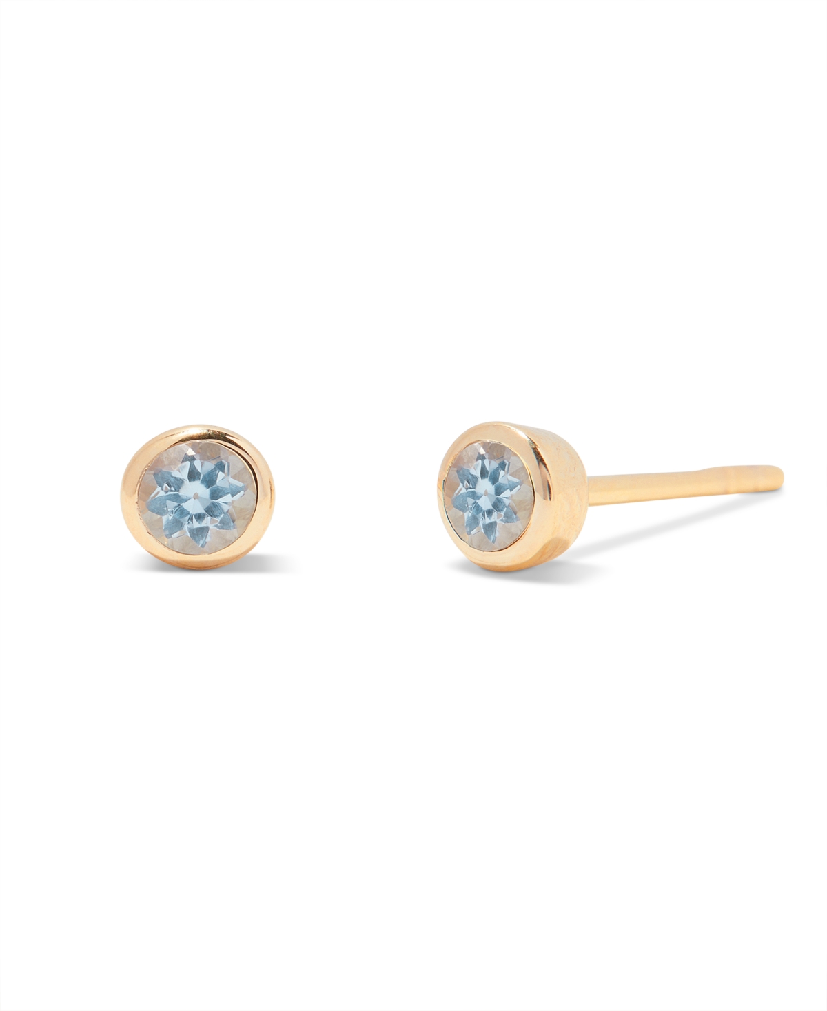 Shop Brook & York Natural Stones 14k Gold-plated Vermeil Sage Birthstone Earrings In Gold- Mar