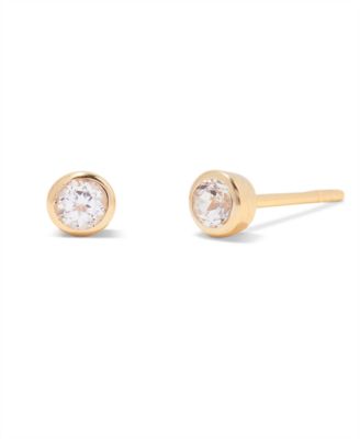 Natural Stones 14K Gold-Plated Vermeil Sage Birthstone Earrings