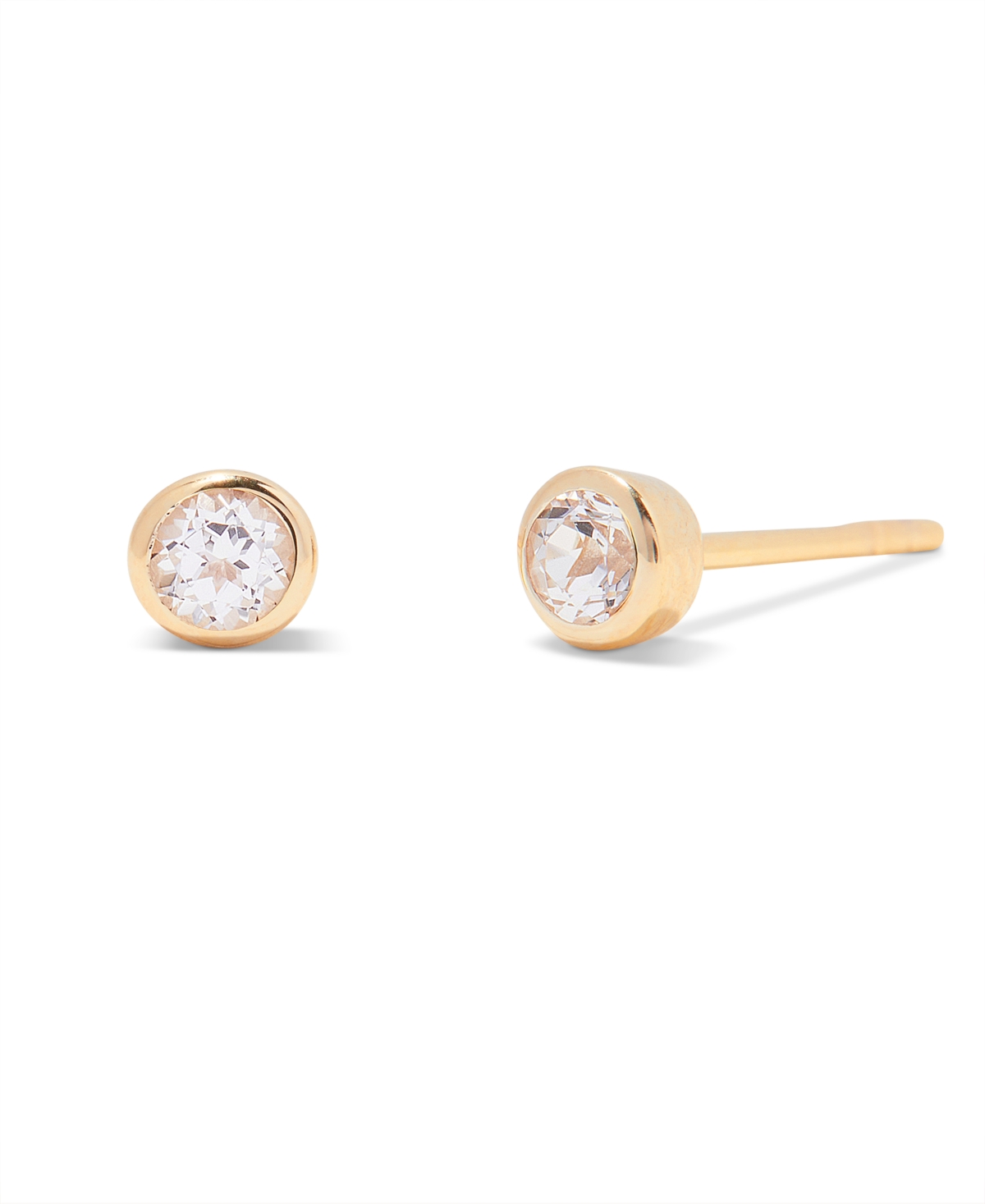 Brook & York Natural Stones 14k Gold-plated Vermeil Sage Birthstone Earrings In Gold- Apr