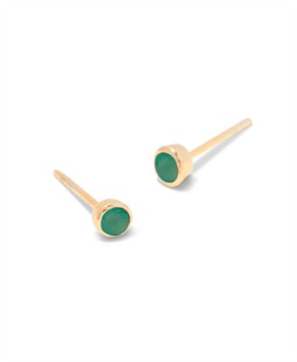 Natural Stones 14K Gold-Plated Vermeil Sage Birthstone Earrings