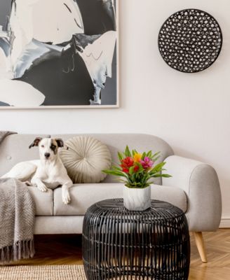 Bromeliad Artificial Plant in Marble Finished Vase