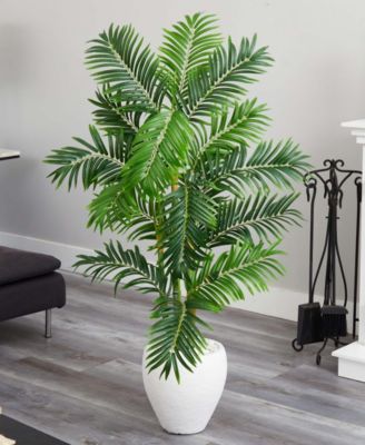 63" Areca Palm Artificial Tree in White Planter