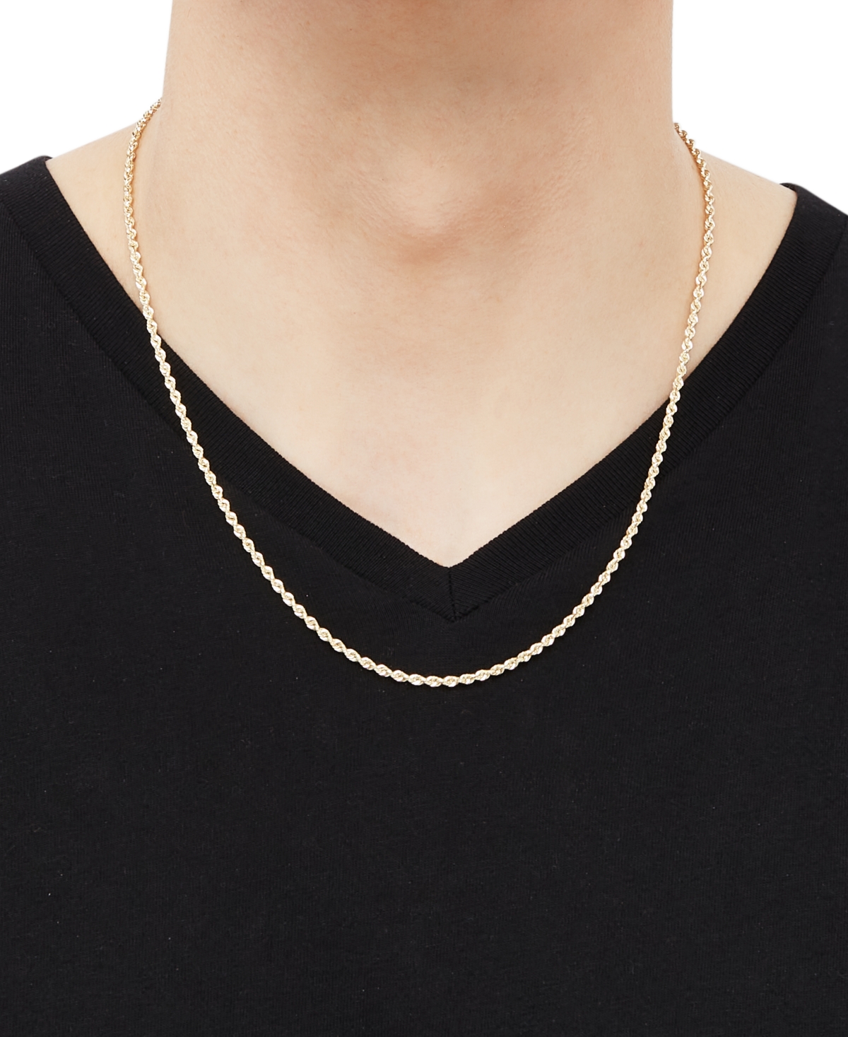 Macy s 14k Gold Diamond Cut Rope Chain 20 Necklace 2 1 2mm Yellow Gold Smart Closet