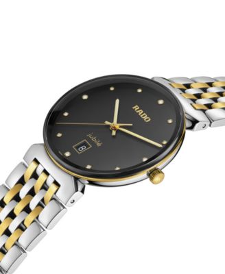 Women's Swiss Florence Classic Diamond (1/20 ct. t.w.) Two-Tone Stainless Steel Bracelet Watch 38mm