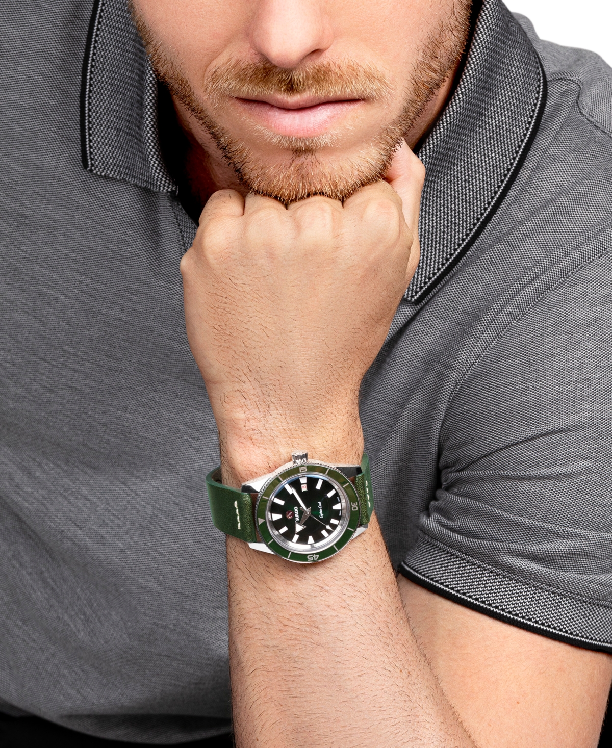 Rado Captain Cook Automatic Green Dial Mens Watch R32105313 In Silver
