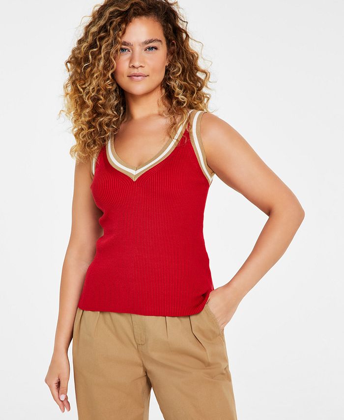 Tommy Hilfiger Women's VNeck Knit Tank Top Macy's