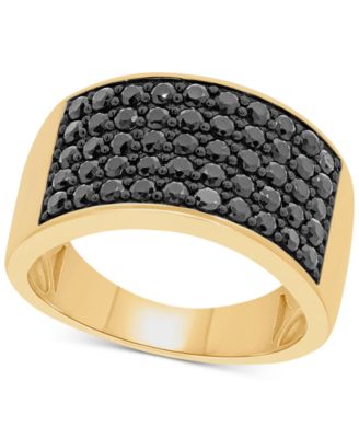 Men's Black Diamond Ring (2 ct. t.w.) in 14k Gold-Plated Sterling Silver
