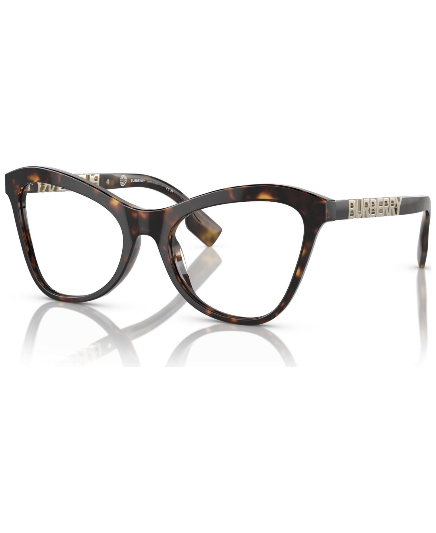 Женские очки Burberry Woman Cat Eye Plastic BE2373U Angelica Eyeglasses, цвет: Тёмный гавана — фото 1