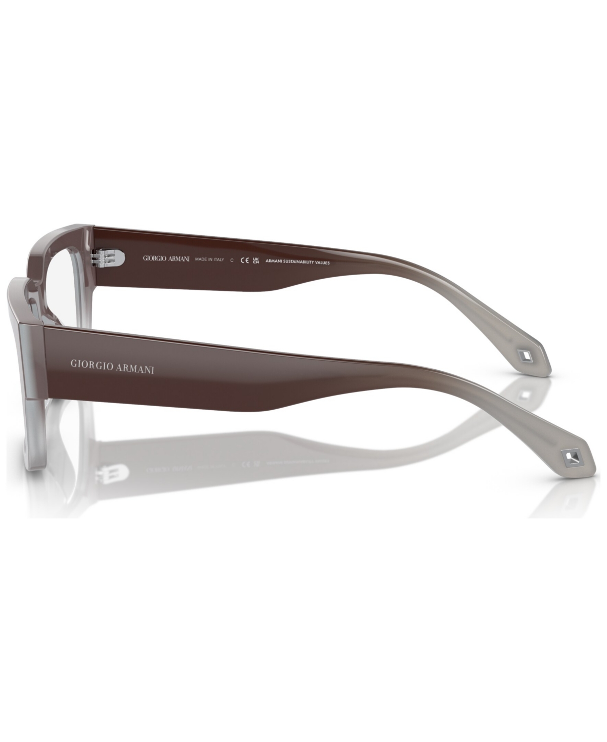 Giorgio Armani Men's Rectangle Eyeglasses, Ar7243u 53 In Gradient Brown,blue