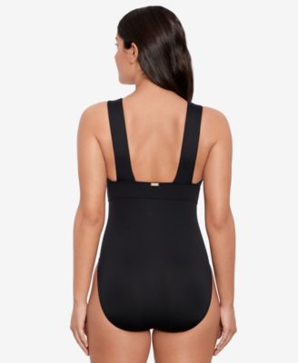Modern V Neck One Piece Swimsuit