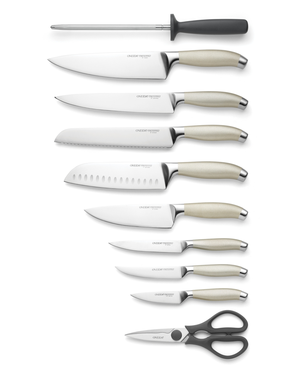 Oneida Preferred Mixed Medium 18 Piece Stainless Steel Cutlery Set In Metallic And Stainless