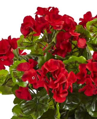 Geranium Silk Plant in Rectangular Planter, UV Resistant