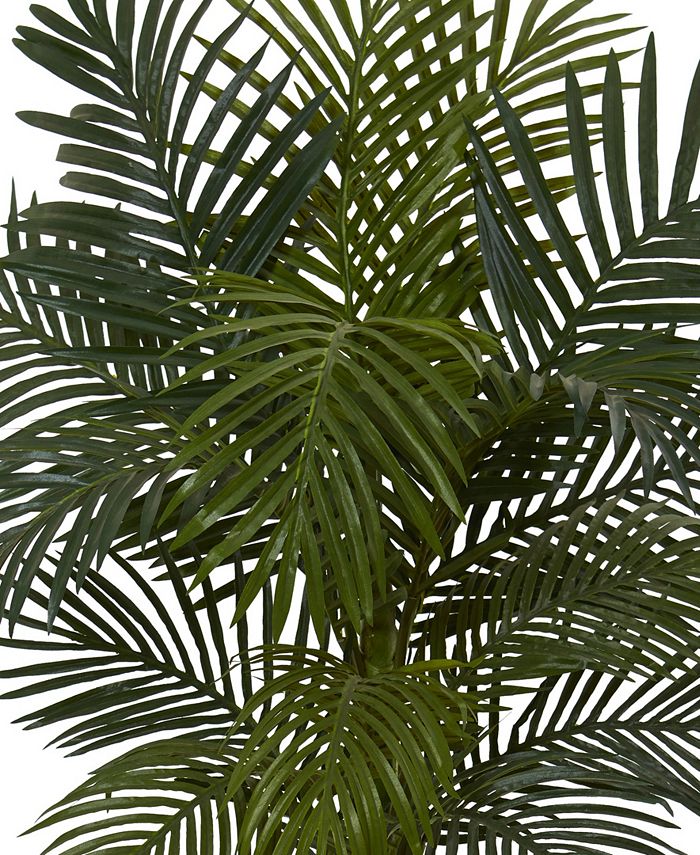 Nearly Natural 5' Golden Cane Palm Artificial Tree in White Tower