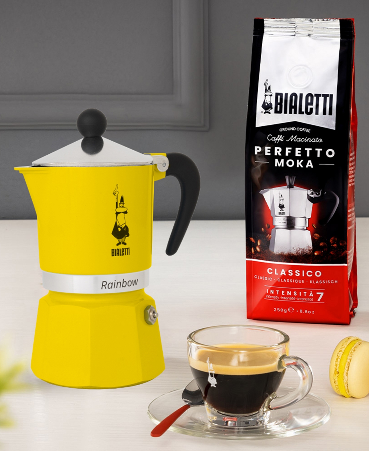 Bialetti Rainbow 139 ml 3 Cups Coffeemaker In Yellow