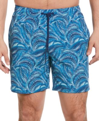 Cubavera Men's Moisture-Wicking Stretch Wave-Print 7" Swim Trunks - Macy's