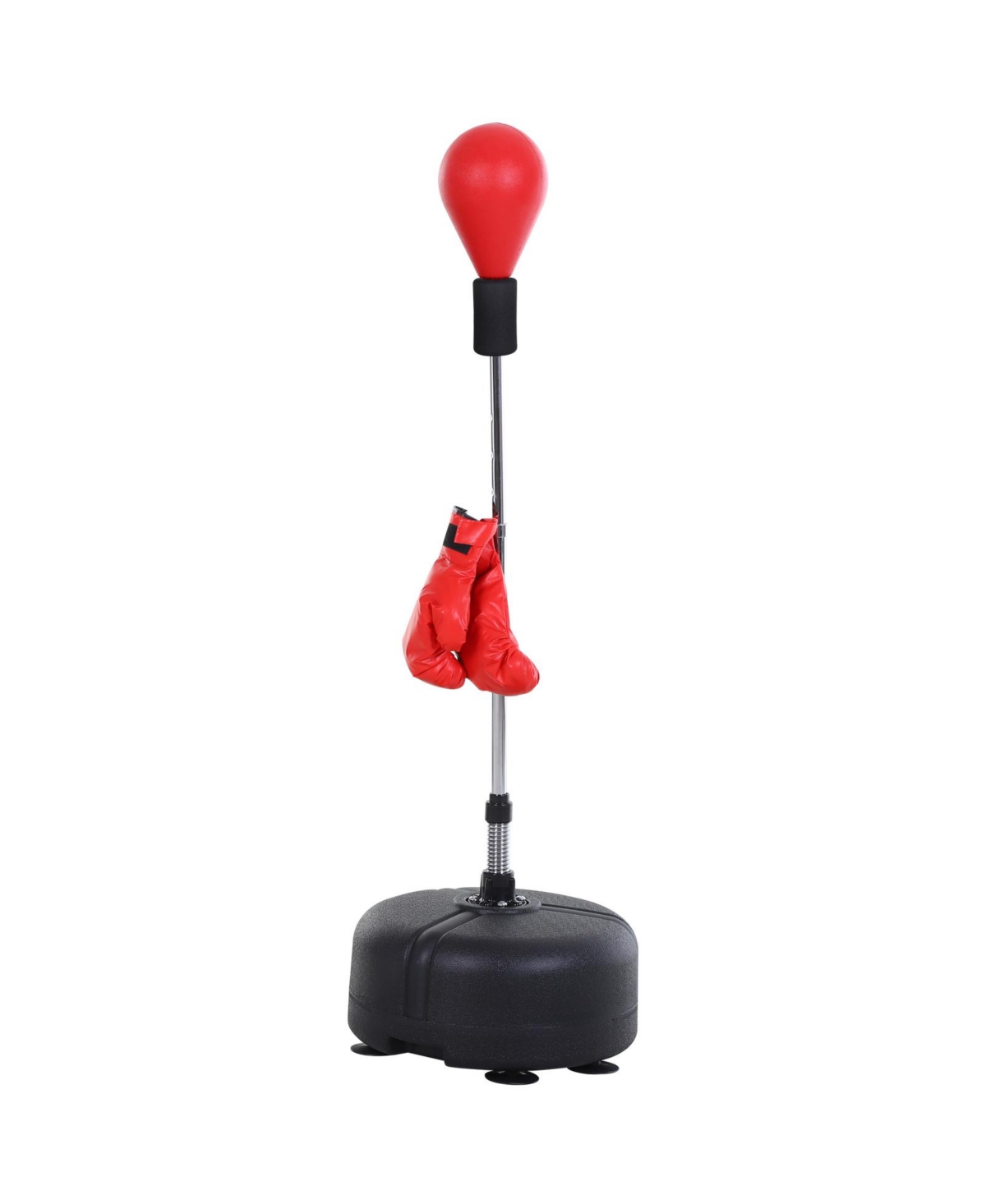 Punching Bag Free Standing w/ Boxing Gloves Height Adjustable Boxing Ball Set Great For Training, Exercise, Fitness & Stress Relief - Red - Re