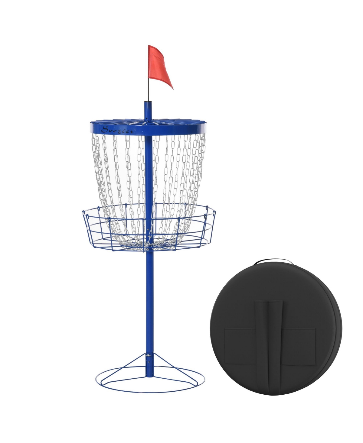 Portable Disc Golf Basket Target with 24-Chain, Transit Bag, Dark Blue - Dark blue