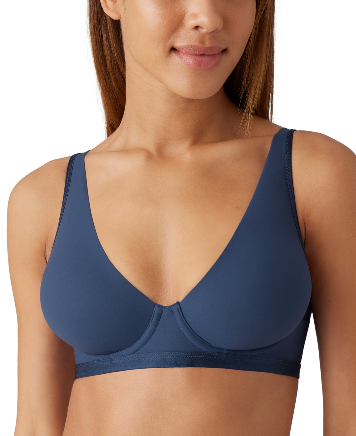 B.tempt'd By Wacoal Women's Nearly Nothing Plunge Underwire Bra 951263 In Crown Blue