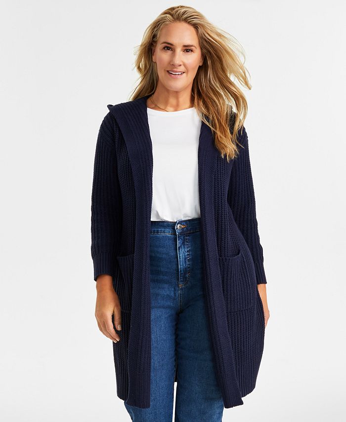 Style & Co Plus Size Hooded Cardigan, Created for Macy's - Macy's