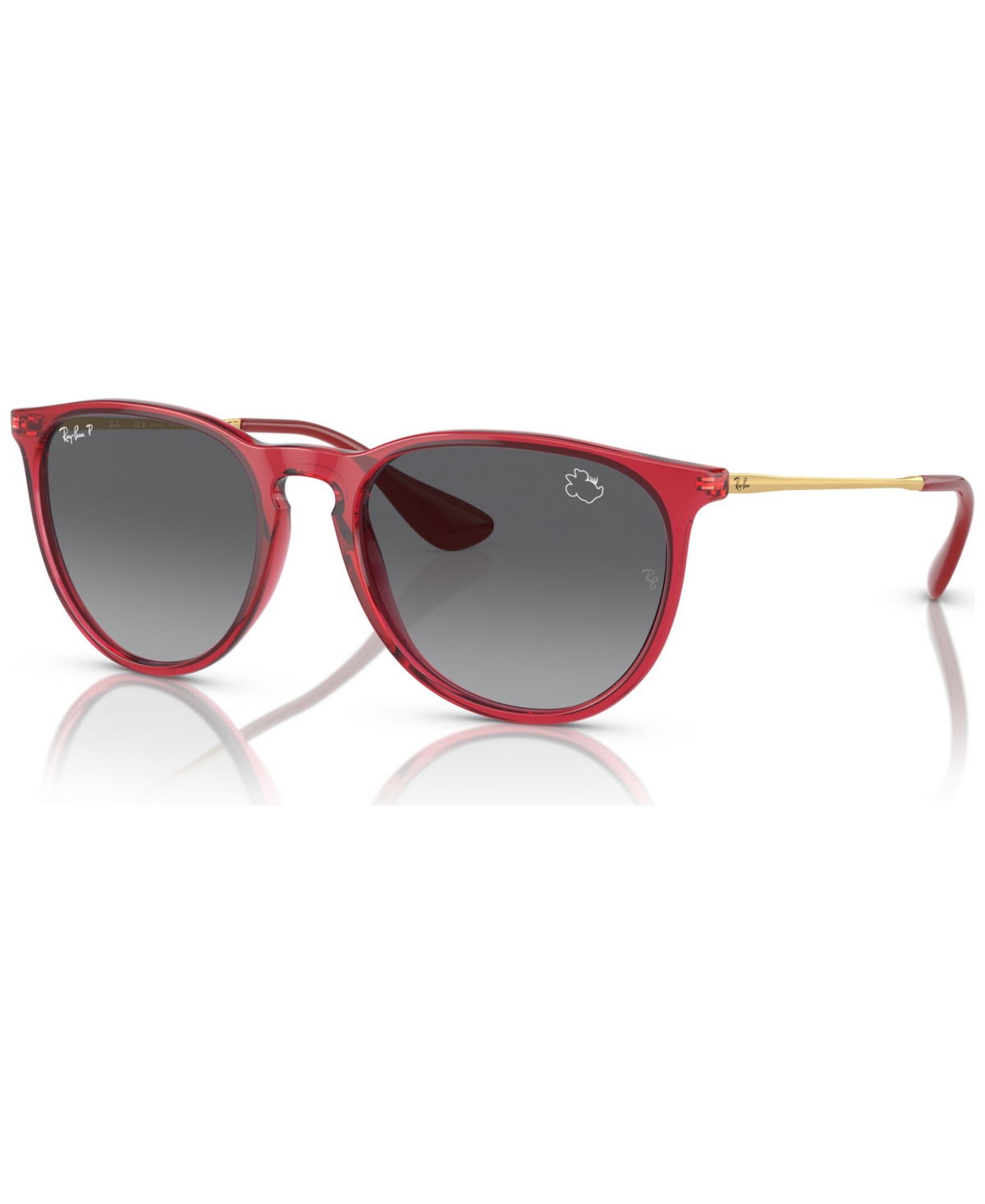 Ray Ban Women's Polarized Sunglasses, Rb4171 Disney Collection Erika In Transparent Red,minnie