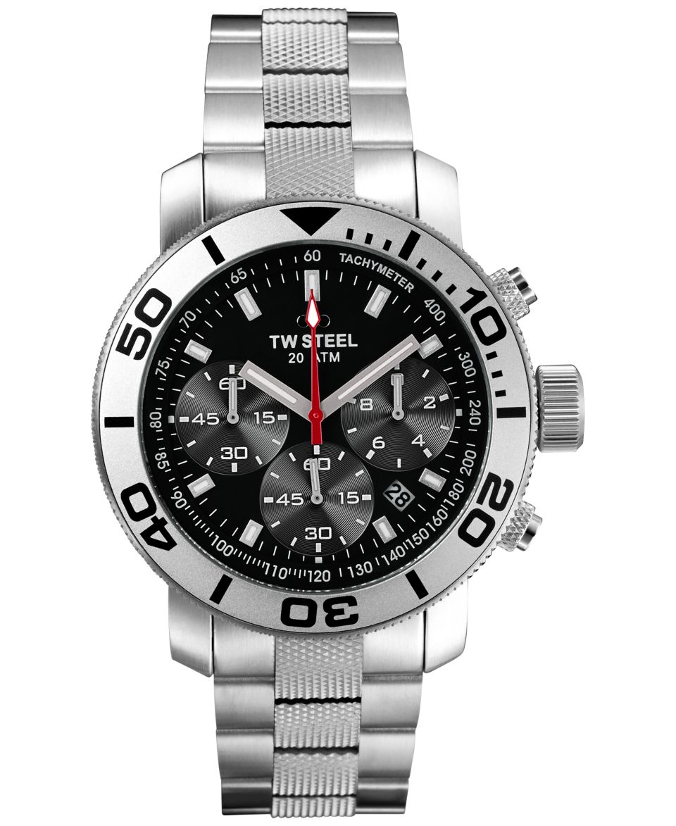 TW Steel Unisex Chronograph Grandeur Diver Stainless Steel Bracelet