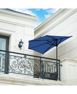 9 Ft Outdoor Patio Half Market Umbrella with Crank