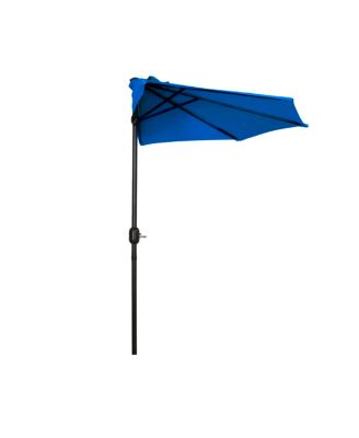 9 Ft Outdoor Patio Half Market Umbrella with Crank