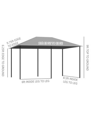 10' x 13' Patio Gazebo, Canopy with 6 Sidewalls,