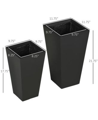 2-Pack MgO Flower Pots with Drainage Hole, Outdoor Planters