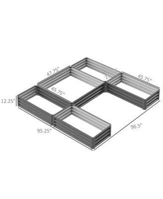 Raised Garden Bed Set, DIY Large Steel Planters Box,
