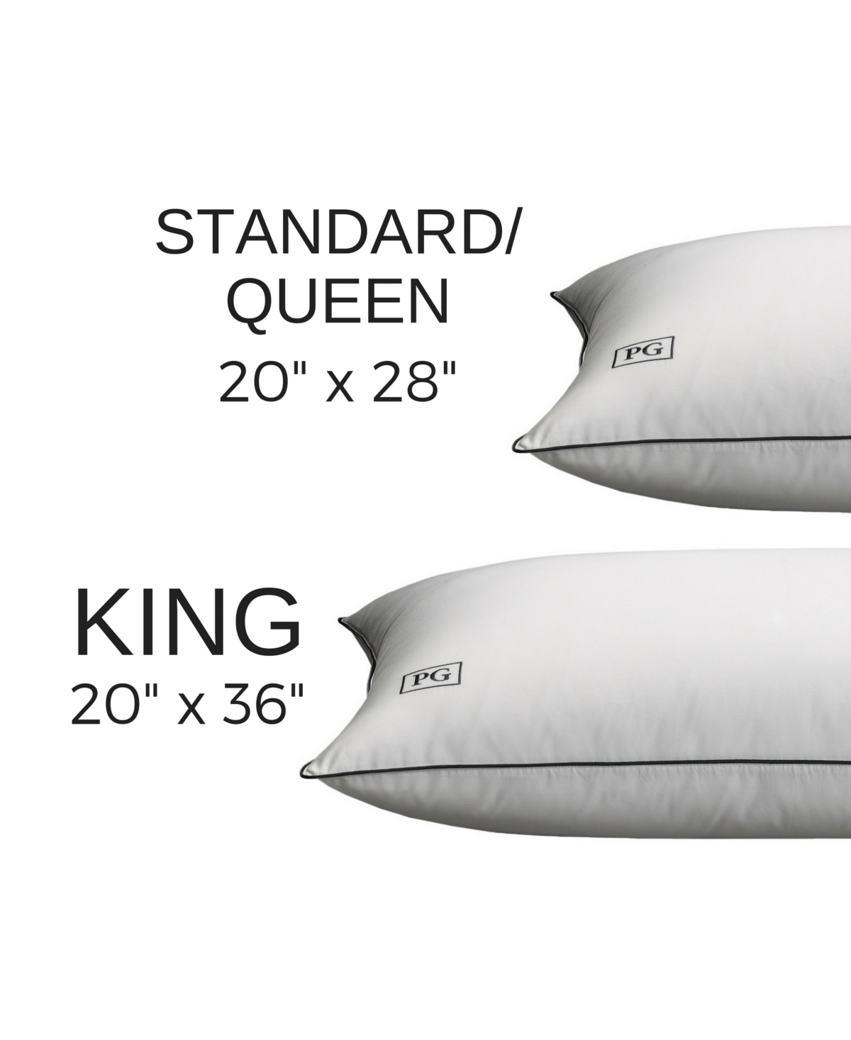 Pillow GuyGoose Down Density Pillow with 100% Certified Rds Down and Removable Pillow Protector, Jumbo Size - Set of 2, Full/Queen - White