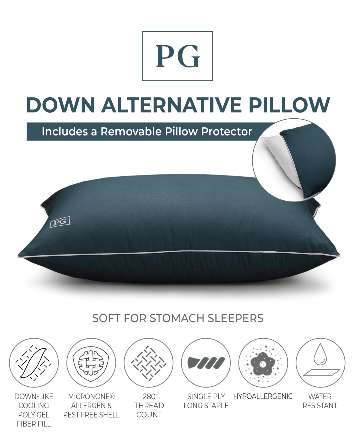 Pillow Guy Down Alternative MicronOne Overstuffed Stomach Sleeper Pillow