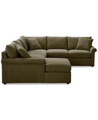 CLOSEOUT! Wrenley 131" 6-Pc. Fabric Modular Sectional Chaise Sofa, Created for Macy's