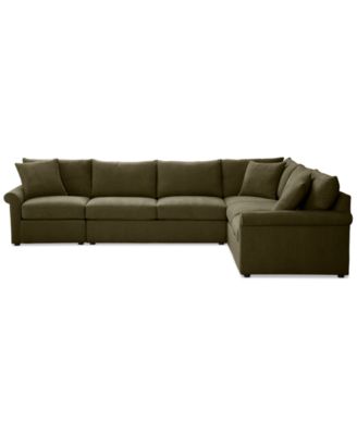 CLOSEOUT! Wrenley 137" 5-Pc. Fabric L-Shape Modular Sleeper Sectional Sofa, Created for Macy's