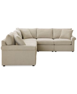 CLOSEOUT! Wrenley 137" 5-Pc. Fabric L-Shape Modular Sectional Sofa